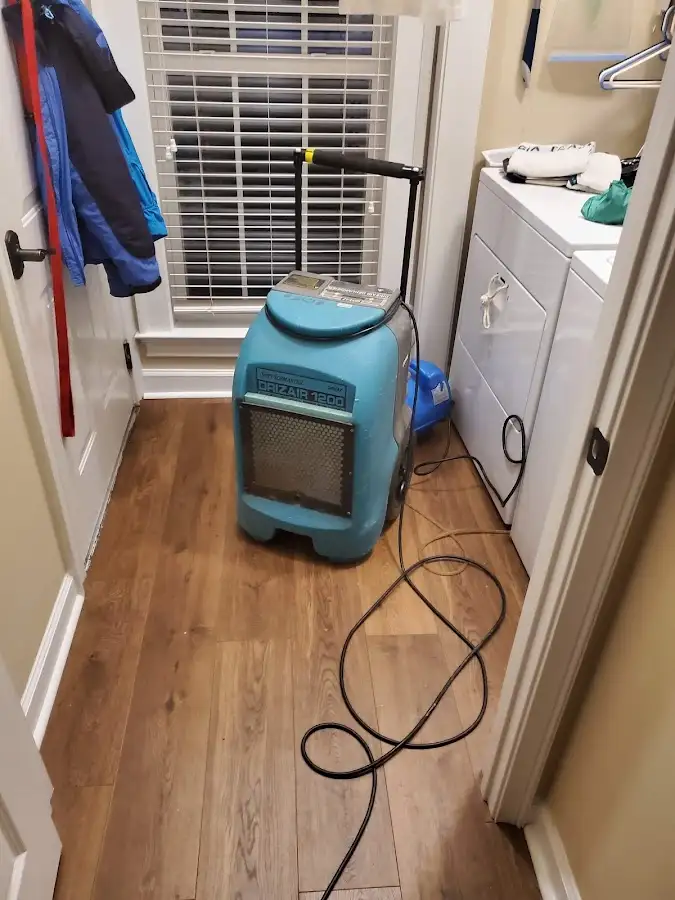 Commercial dehumidifier deployed for Flood Damage Cleanup in East Ridge